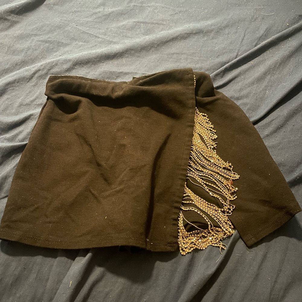 Windsor Black Skirt with Gold Accents